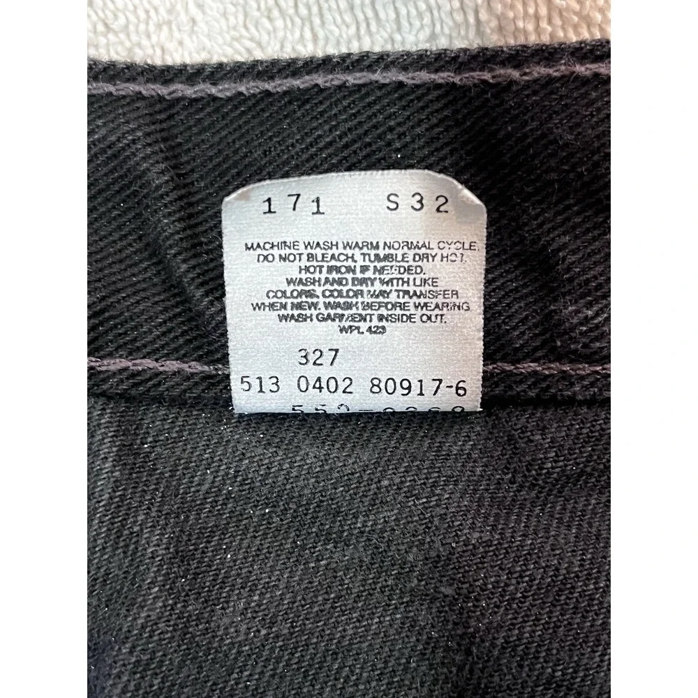 Levi's 550 Men 34x32 Relaxed Fit Black Jeans Tapered Leg USA MADE Blank Tab Y2K